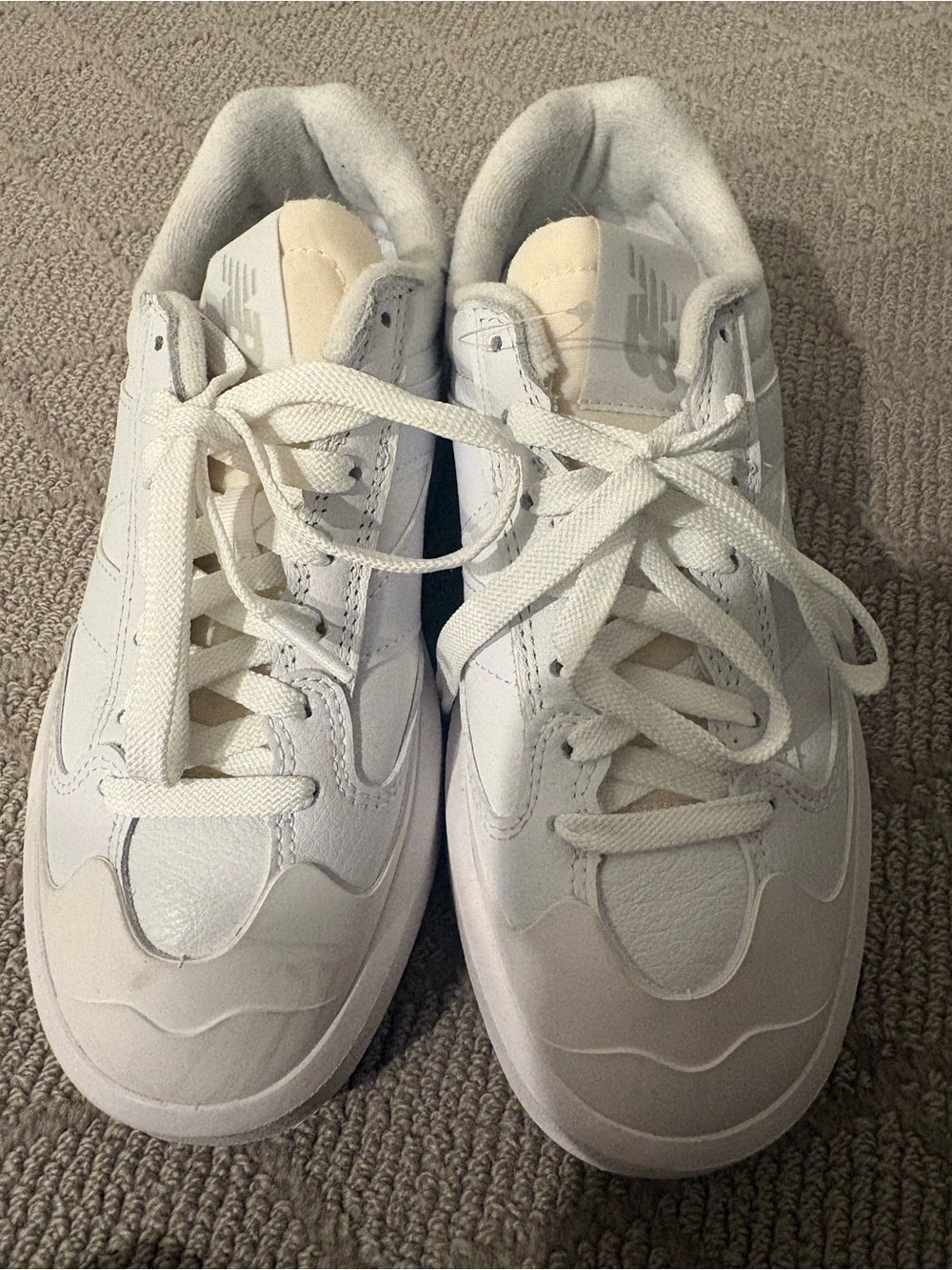 NEW New Balance CT302 Triple White Leather Platform Sneakers CT302LA siz6.5W 5M